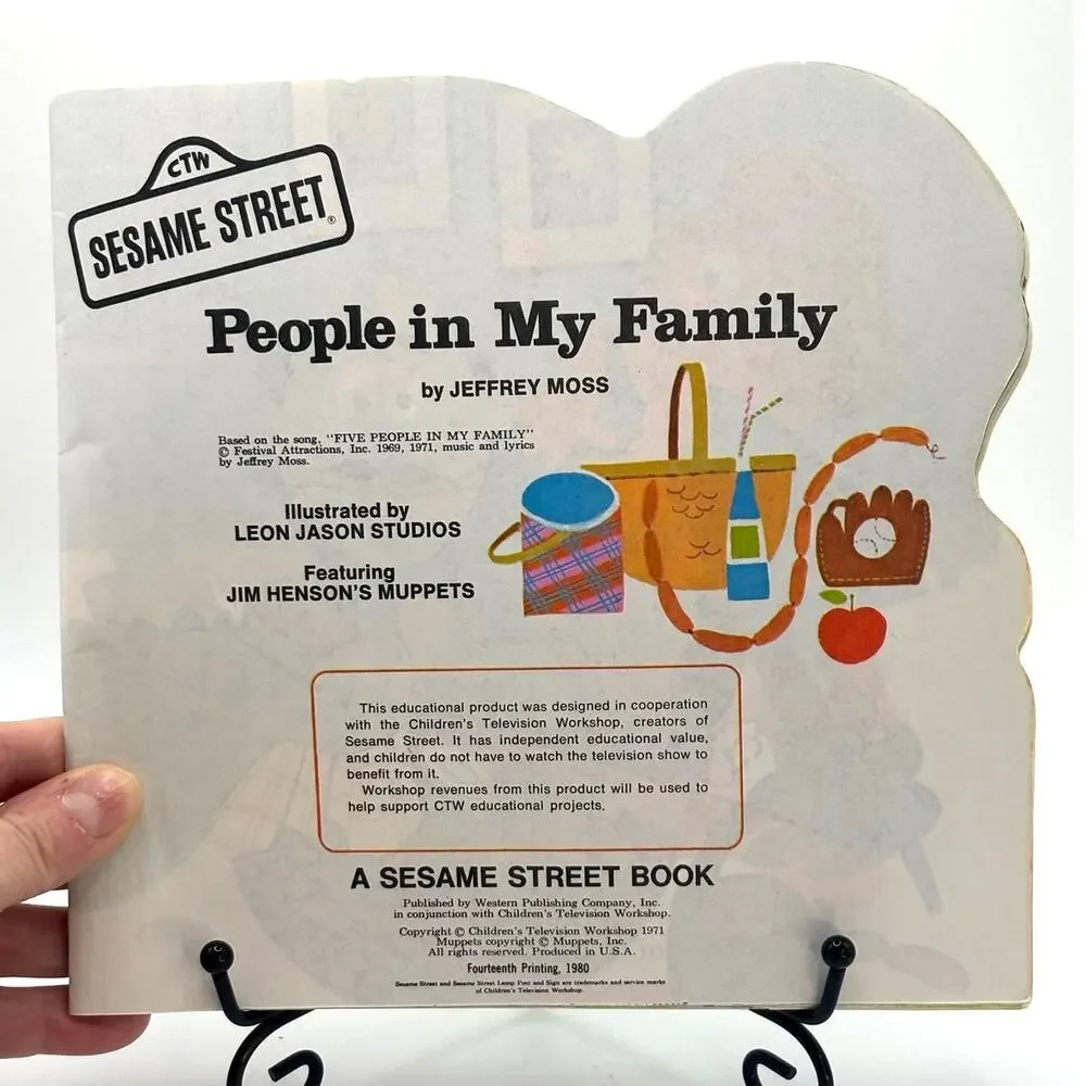 Vintage 1980 Sesame St. People in My Family Golden Shape Book, 14th Print, PB